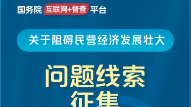 操屄91国务院“互联网+督查”平台公开征集阻碍民营经济发展壮大问题线索